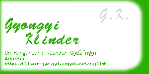 gyongyi klinder business card